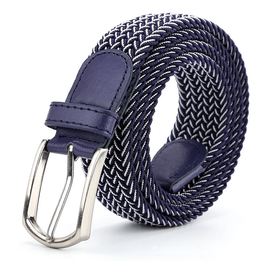 Ceinture Décontractée en Toile Tressée Extensible pour Hommes - Style Rétro et Élégance