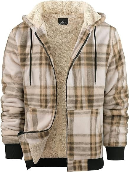 Veste à carreaux doublée en polaire pour homme - Confort et chaleur intemporels.