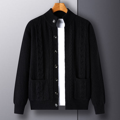 Cardigan en maille torsadée pour homme - Élégance classique et confort moderne.