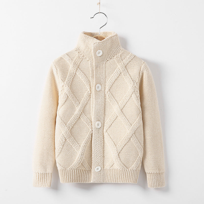 Gilet en Tricot pour Enfants - Cardigan à Col Montant