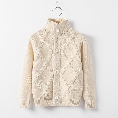 Gilet en Tricot pour Enfants - Cardigan à Col Montant