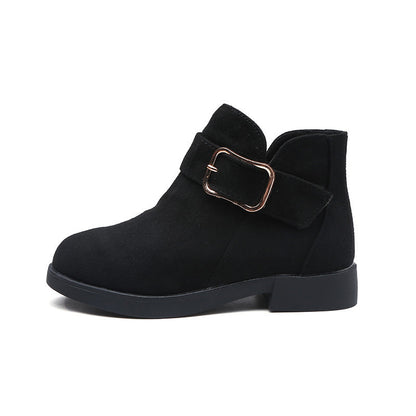 Bottines en daim pour enfants avec boucle ajustable - Style classique