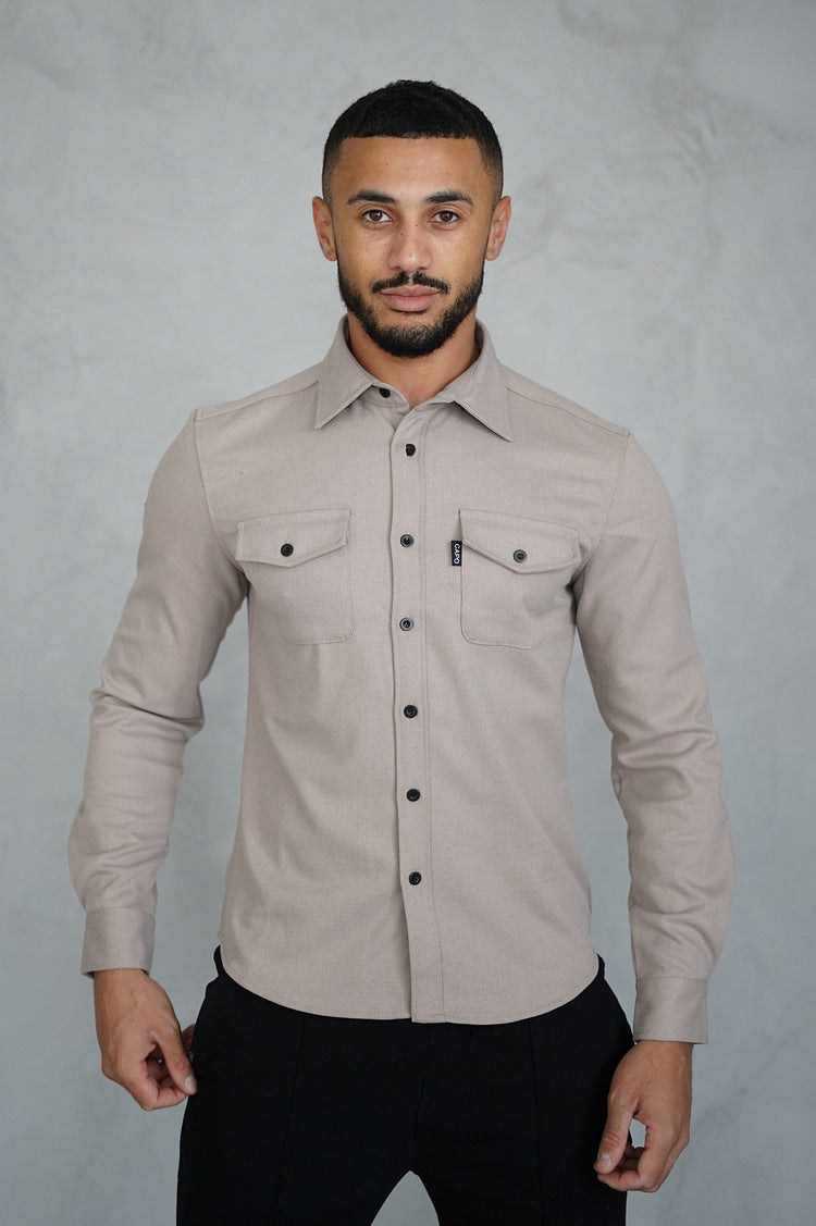 Chemise Casual Homme Jeune - Style Décontracté et Confort Brossé.