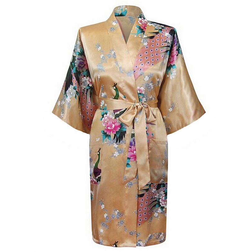 Kimono Satin Femme - Peignoir Élégant à Motifs Floraux.