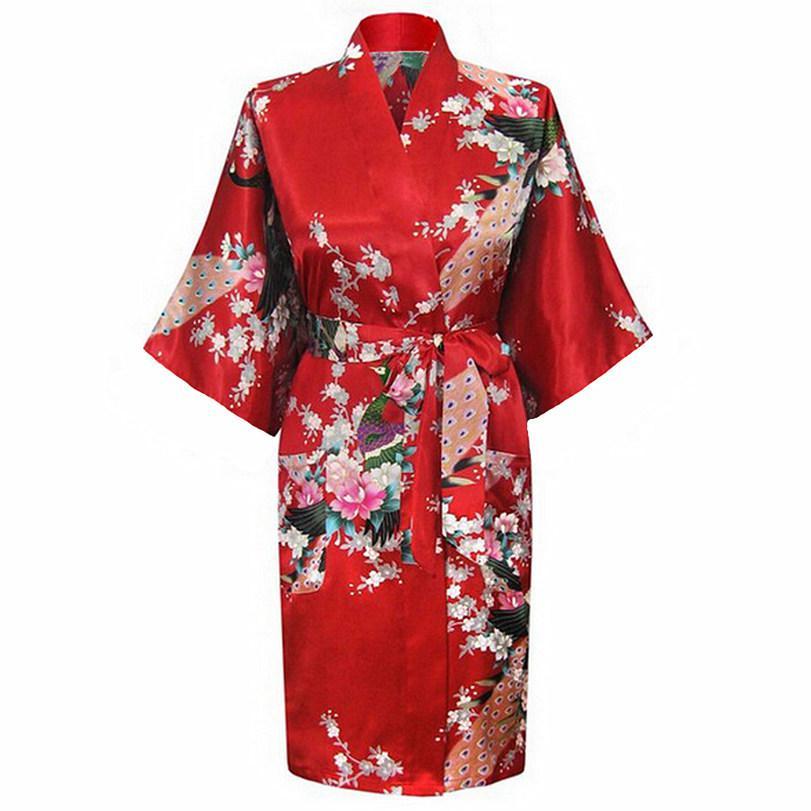 Kimono Satin Femme - Peignoir Élégant à Motifs Floraux.