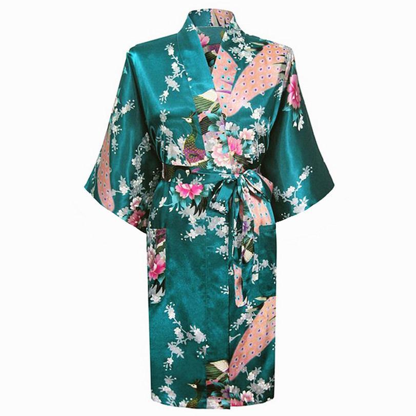 Kimono Satin Femme - Peignoir Élégant à Motifs Floraux.