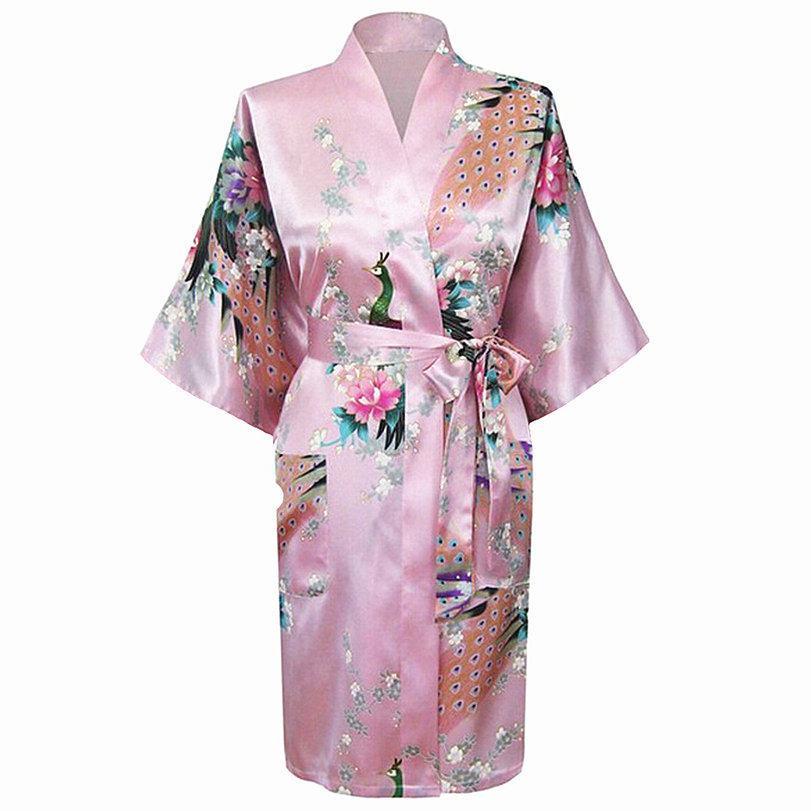 Kimono Satin Femme - Peignoir Élégant à Motifs Floraux.