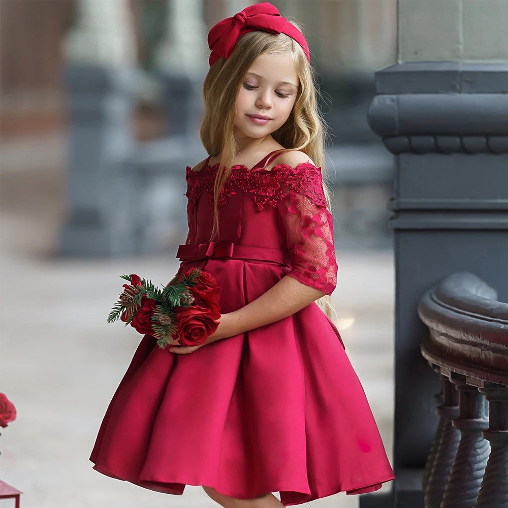 Robe de princesse en dentelle pour filles - Élégance intemporelle