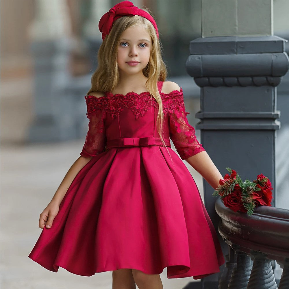 Robe de princesse en dentelle pour filles - Élégance intemporelle