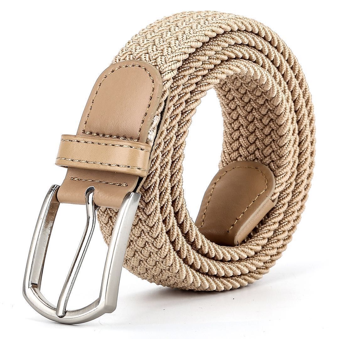 Ceinture Décontractée en Toile Tressée Extensible pour Hommes - Style Rétro et Élégance