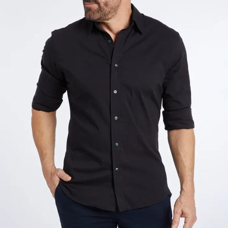 Chemise Classique Homme à Manches Longues - Élégance et Confort.