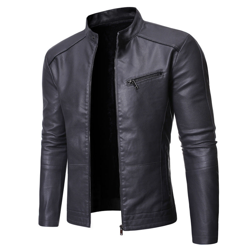 Blouson en cuir classique au design minimaliste.