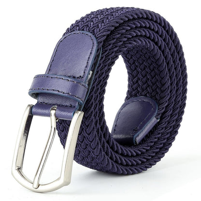 Ceinture Décontractée en Toile Tressée Extensible pour Hommes - Style Rétro et Élégance