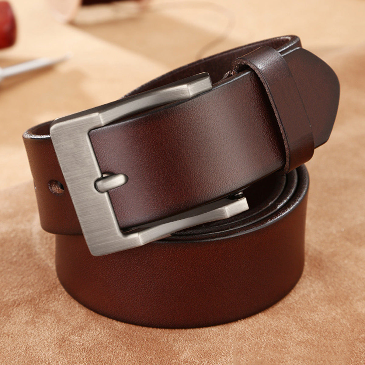 Ceinture Hommes en Cuir Véritable - Boucle à Ardillon Business Casual