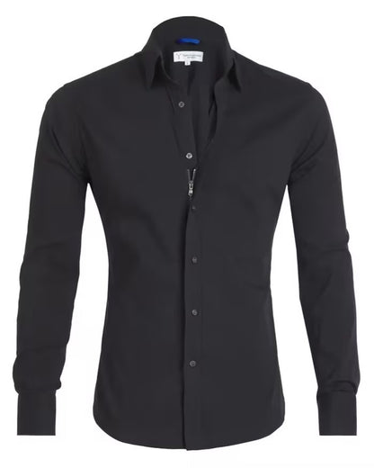 Chemise Classique Homme à Manches Longues - Élégance et Confort.