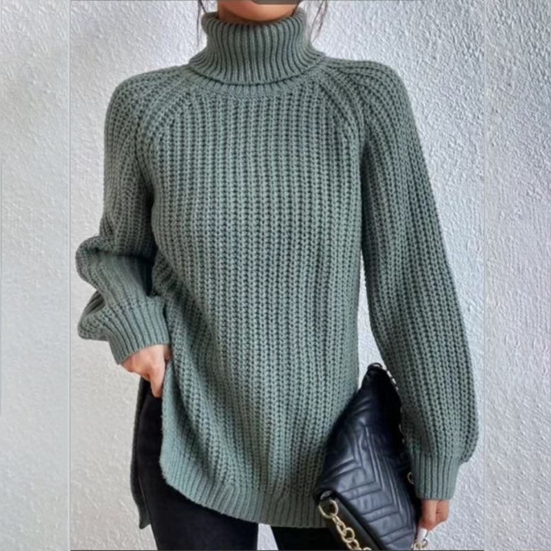 Pull-over à col roulé en tricot pour femme - Style décontracté et moderne