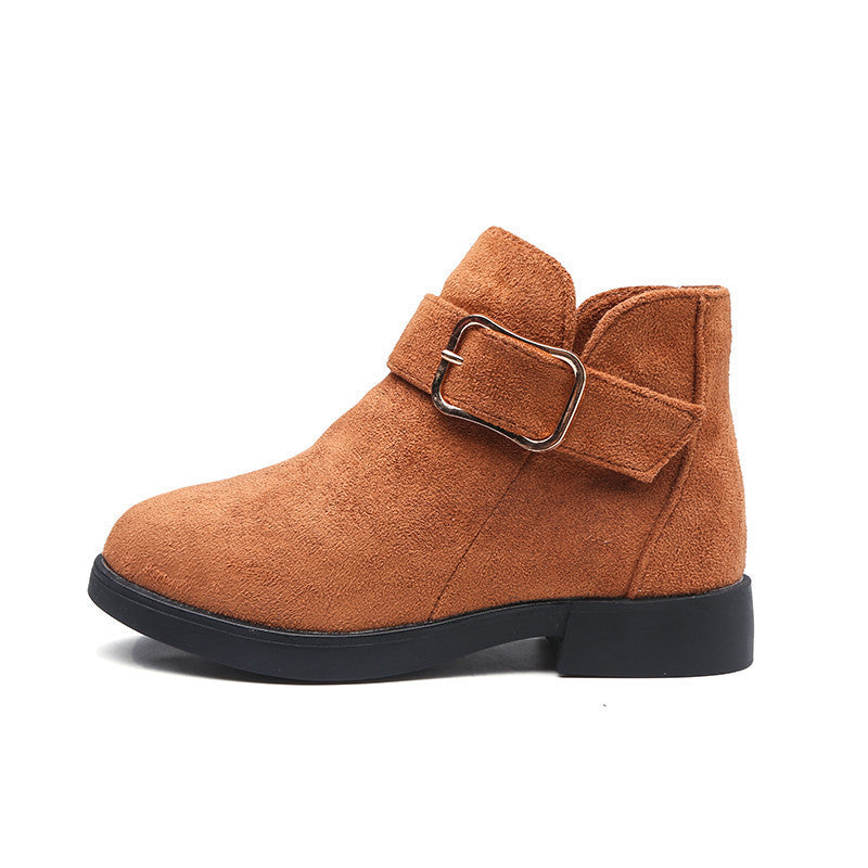 Bottines en daim pour enfants avec boucle ajustable - Style classique