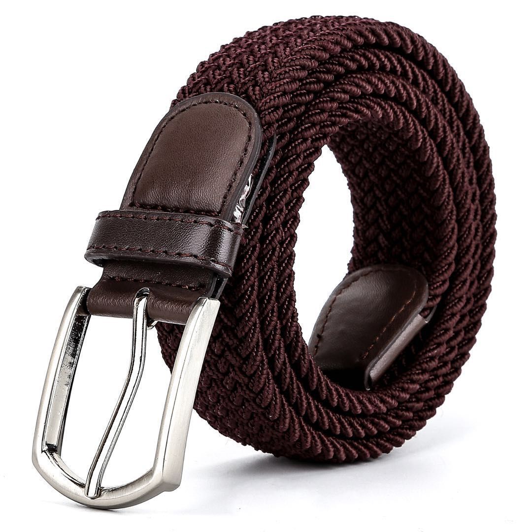 Ceinture Décontractée en Toile Tressée Extensible pour Hommes - Style Rétro et Élégance