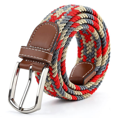 Ceinture Décontractée en Toile Tressée Extensible pour Hommes - Style Rétro et Élégance