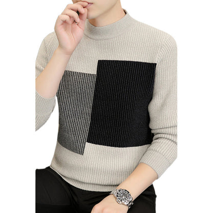 Pull homme à motifs géométriques - Élégance moderne et style minimaliste.