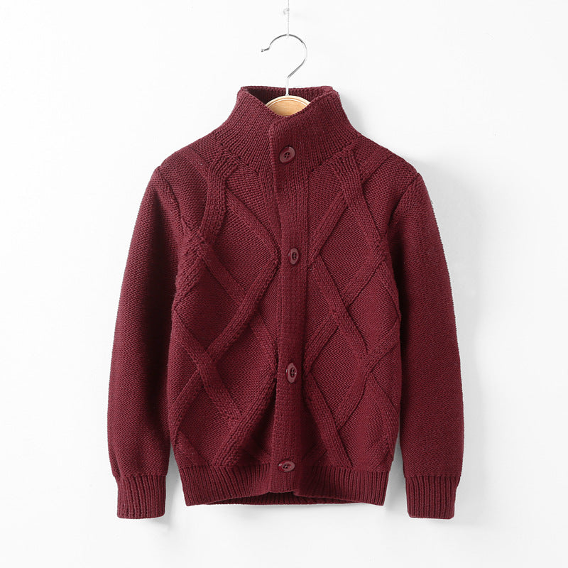 Gilet en Tricot pour Enfants - Cardigan à Col Montant