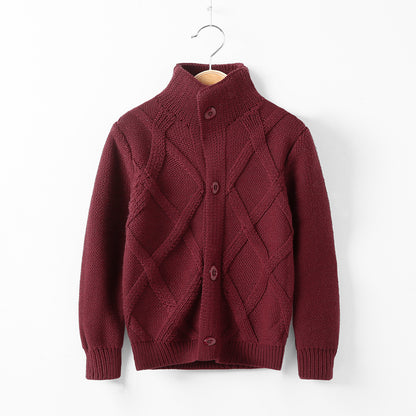 Gilet en Tricot pour Enfants - Cardigan à Col Montant