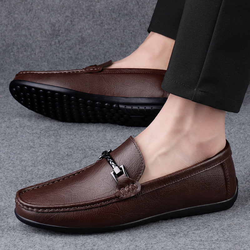 Chaussures décontractées en cuir véritable pour hommes – Semelle souple et qualité supérieure.