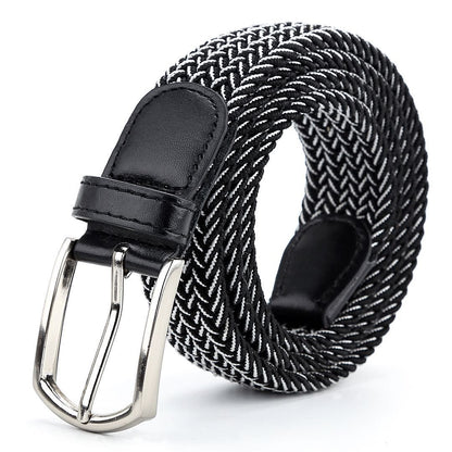 Ceinture Décontractée en Toile Tressée Extensible pour Hommes - Style Rétro et Élégance