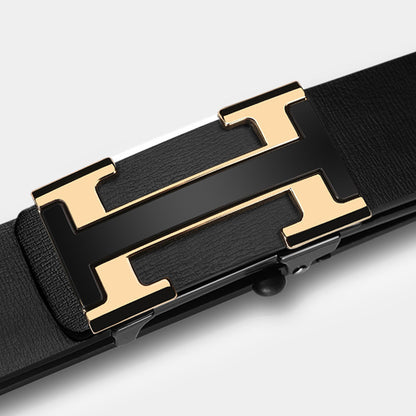 Ceinture Homme en Cuir Véritable à Boucle Automatique - Élégance Business et Décontractée