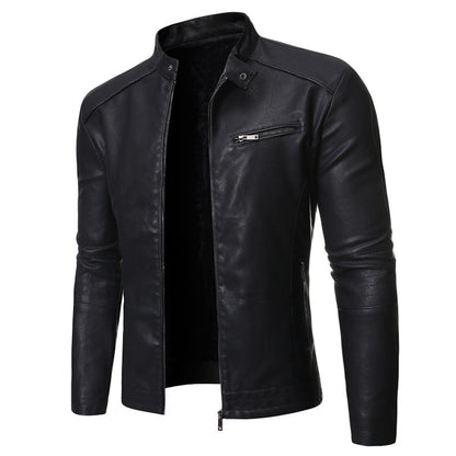 Blouson en cuir classique au design minimaliste.