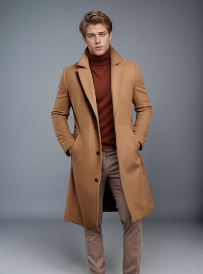 Manteau long élégant pour homme - Style intemporel et confort optimal