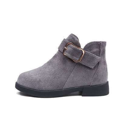 Bottines en daim pour enfants avec boucle ajustable - Style classique