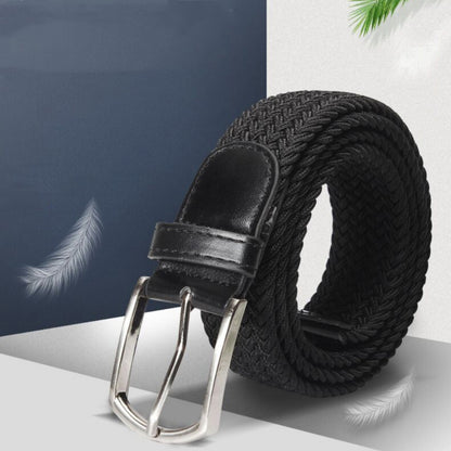 Ceinture Décontractée en Toile Tressée Extensible pour Hommes - Style Rétro et Élégance