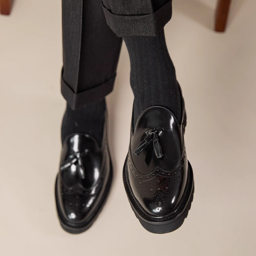 Chaussures en Cuir pour Hommes - Mode Décontractée et Taille Plus.