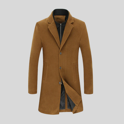 Manteau Long Camel Élégant - Style et Confort.