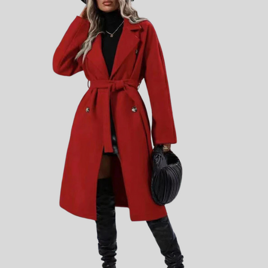 Manteau Long Ceinturé Élégant pour Femme.