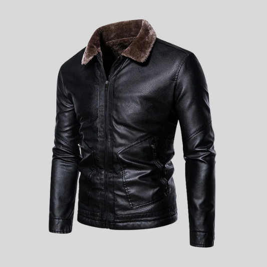 Blouson aviateur en cuir pour homme – Élégance intemporelle et chaleur optimale