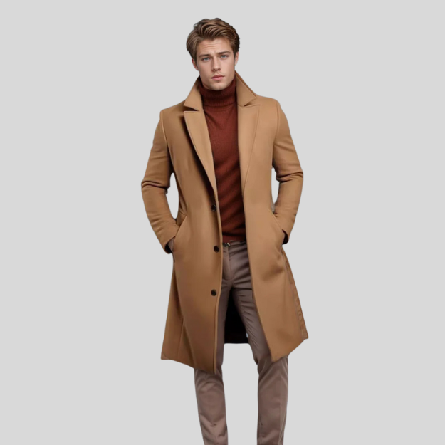 Manteau long élégant pour homme - Style intemporel et confort optimal