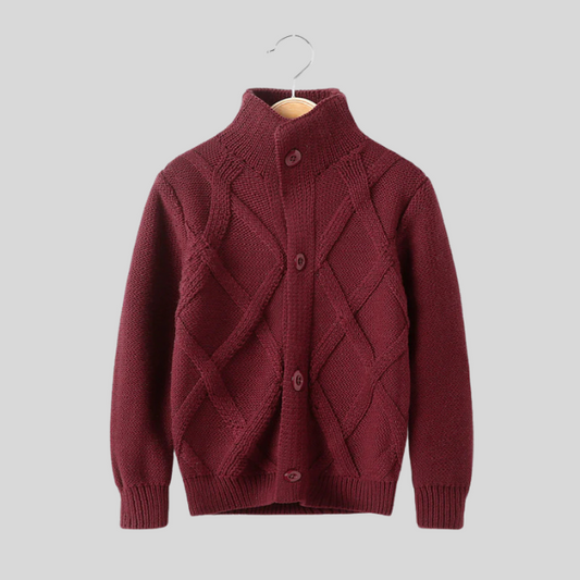 Gilet en Tricot pour Enfants - Cardigan à Col Montant