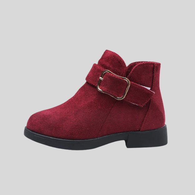 Bottines en daim pour enfants avec boucle ajustable - Style classique