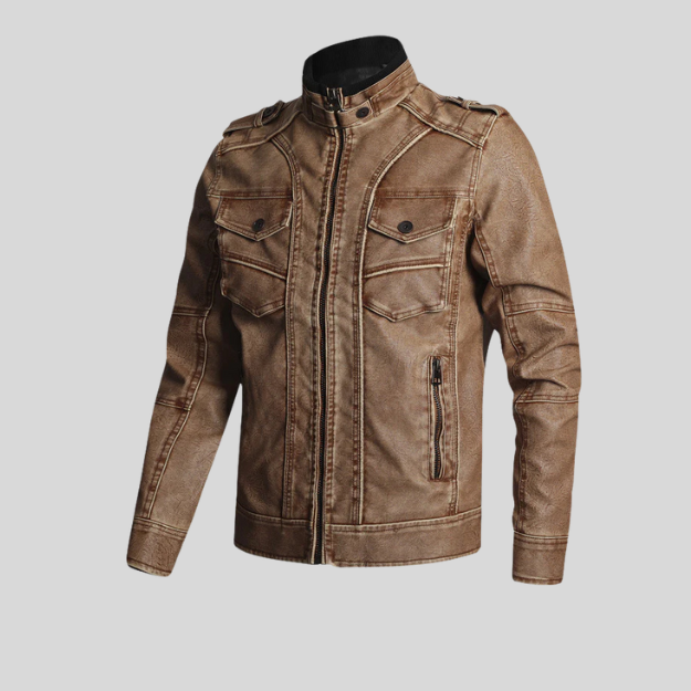 Veste en cuir rétro pour homme.