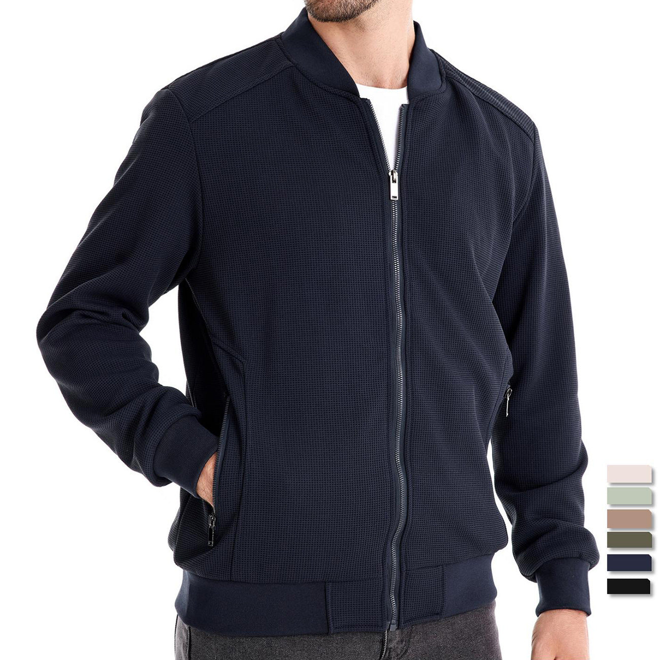 Blouson homme élégant en coton texturé