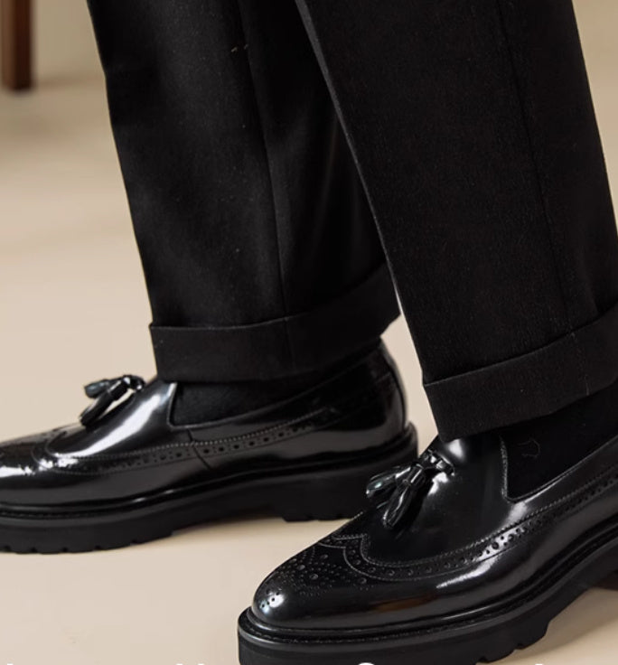 Chaussures en Cuir pour Hommes - Mode Décontractée et Taille Plus.