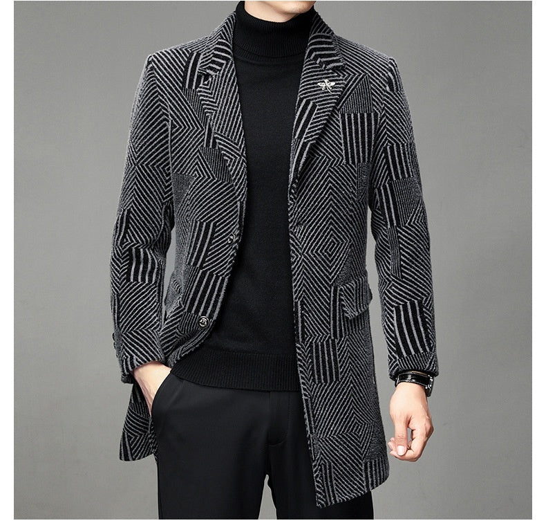 Manteau géométrique moderne - Élégance et originalité