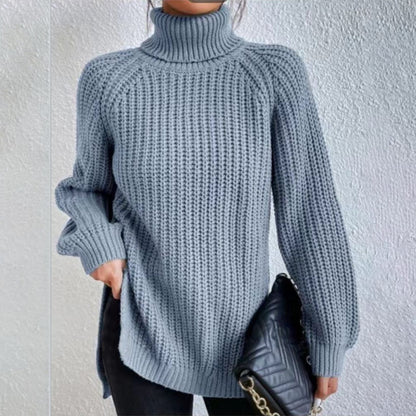 Pull-over à col roulé en tricot pour femme - Style décontracté et moderne