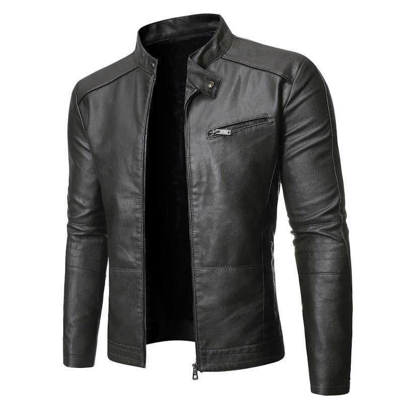 Blouson en cuir classique au design minimaliste.