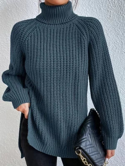 Pull-over à col roulé en tricot pour femme - Style décontracté et moderne