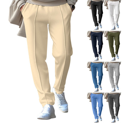 Pantalon Crayon Simple et Confortable pour Homme - Style Gaufré Tout Assorti.