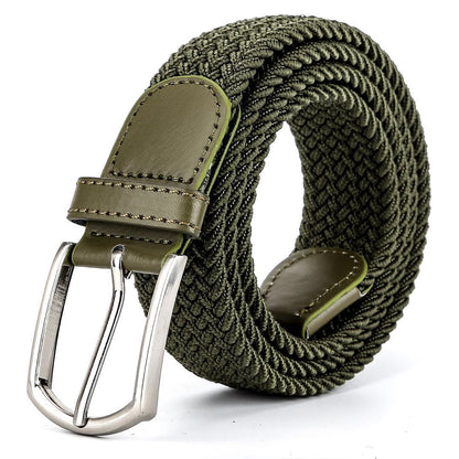 Ceinture Décontractée en Toile Tressée Extensible pour Hommes - Style Rétro et Élégance