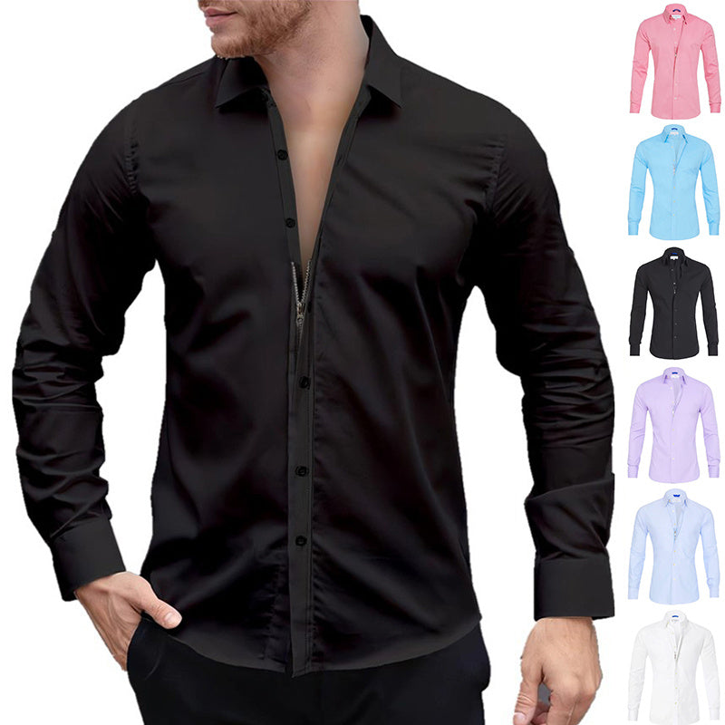 Chemise Classique Homme à Manches Longues - Élégance et Confort.